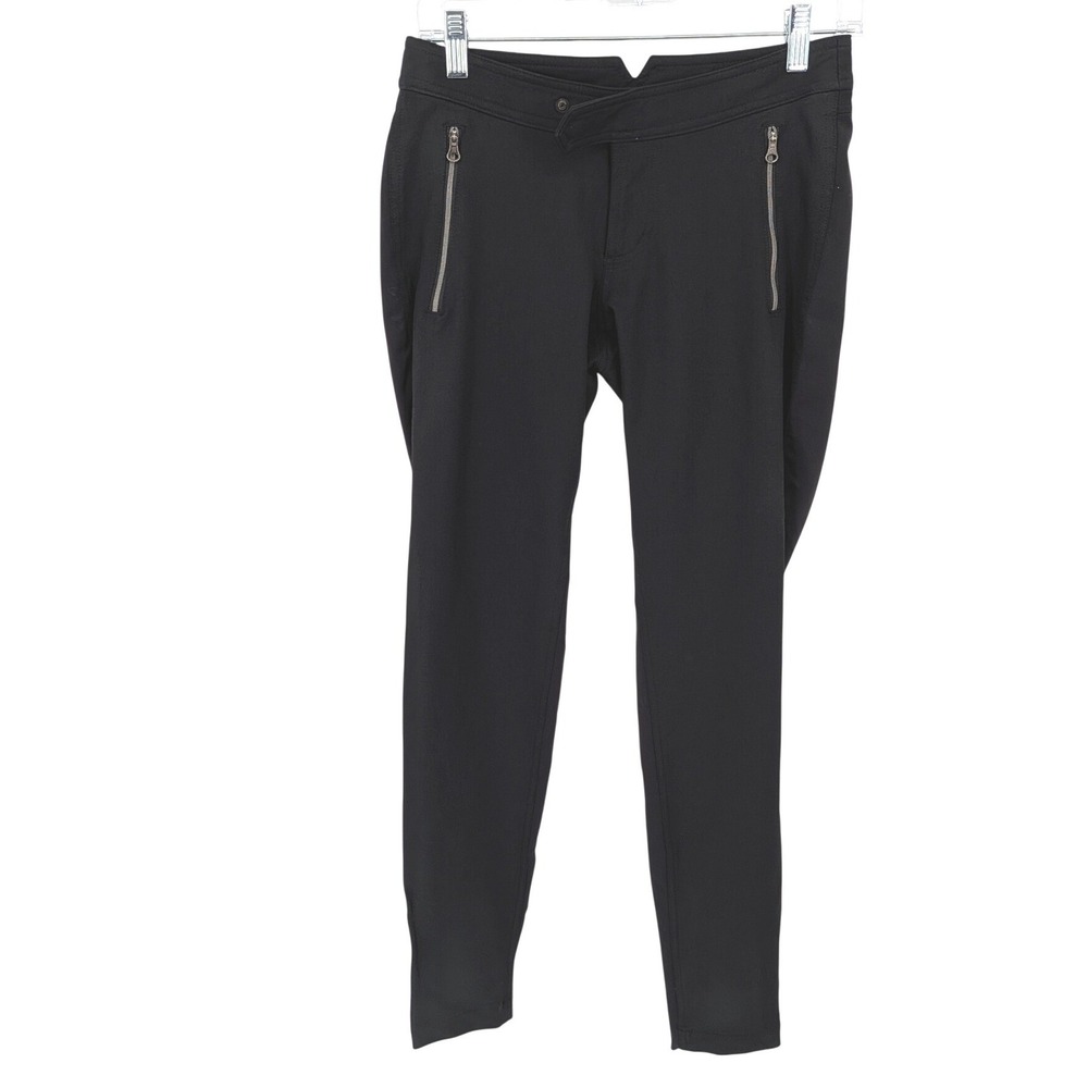 Lululemon Skinny Pants Women 4 Black Low Rise Zipper Pockets Slim Fit Athleisure